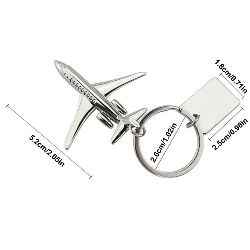 Metal Airplane Keychain Alloy Key Chains 3D Engraved Exquisite Creative Unique Fly Safe Key Ring 3D Model Aircraft Keychain view 6