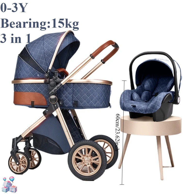 

Детская коляска с высоким пейзажем, легкая складная двусторонняя амортизирующая коляска для новорожденных