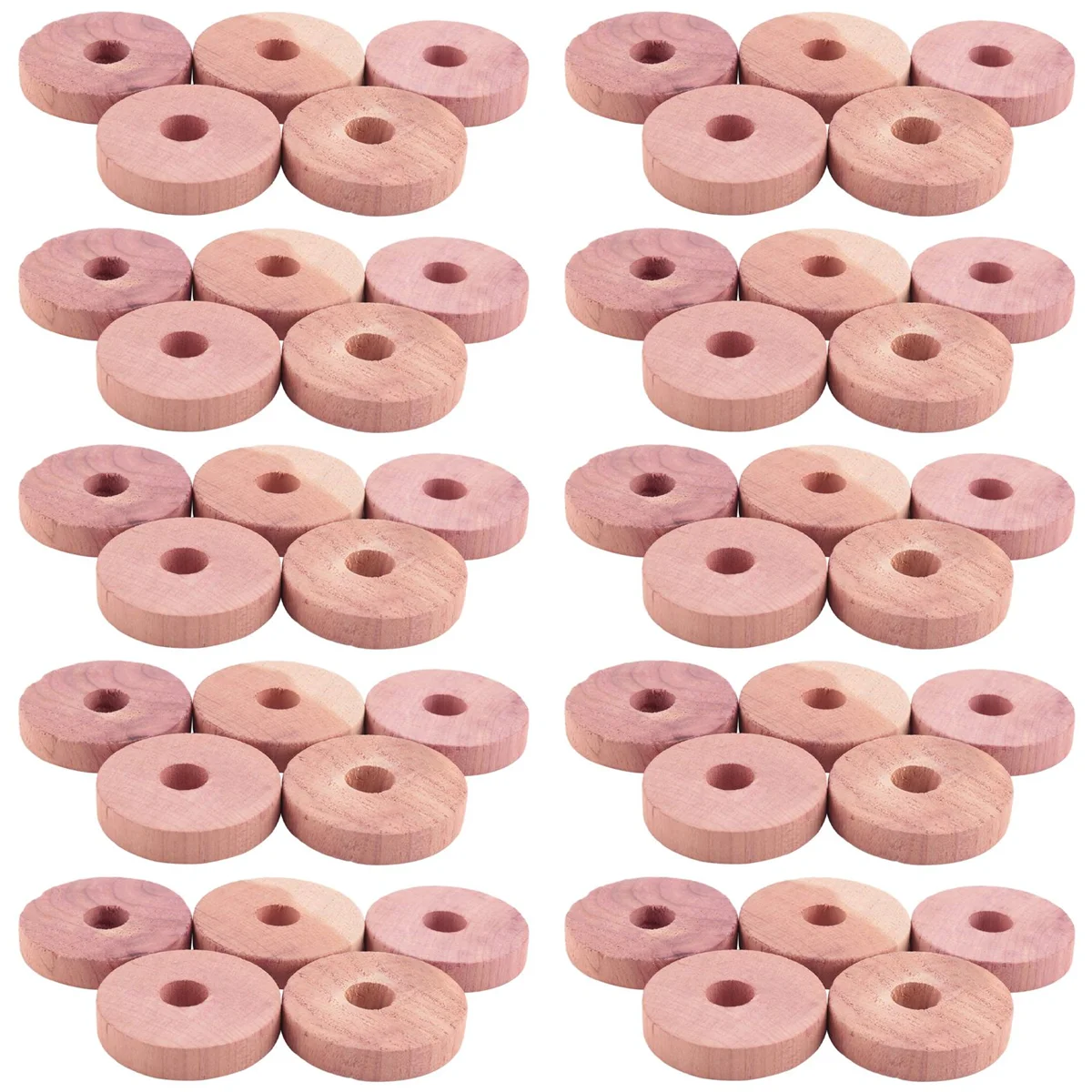 Hot sale 50 Pack Wood Rings for Clothes,Aromatic Blocks,for Closets and Drawers, Clothes Storage Protector