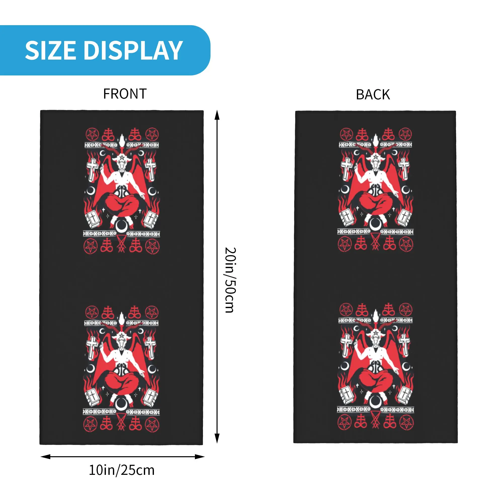 Custom Devil Satanic Baphomet Leviathan Neck Gaiter Men Women UV Face Shield Winter  Bandana Scarf for Hiking