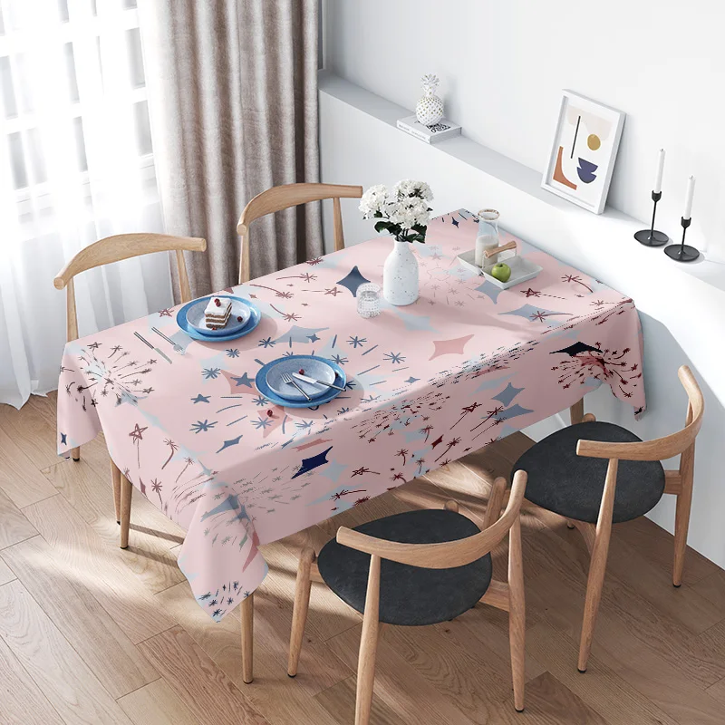 

Minimalist Dining TableclothPink Unicorn Stars Constellations Decor for Kids Room, Christmas Party Decoration Premium Quality No