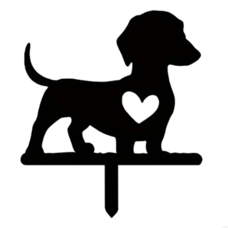 

H8WB Полое украшение для газона для домашних животных, металлический садовый кол, декоративный наземный кол для клумбы, для на