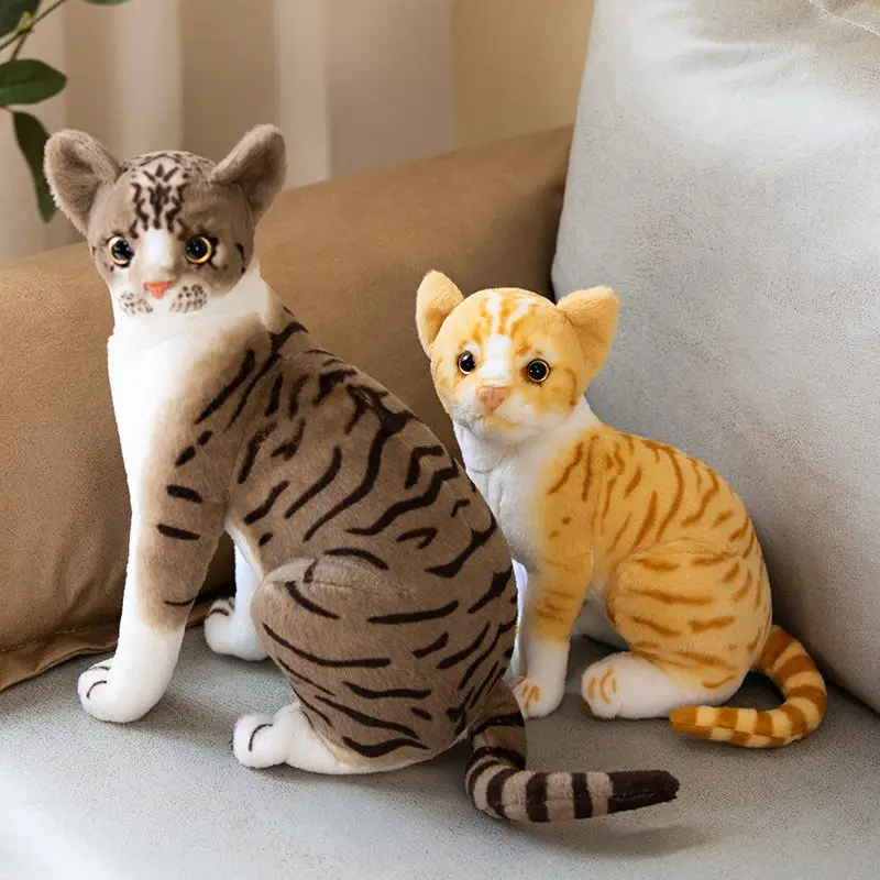 Simulation Sitting Cat Plush Toys American Shorthai Siamese Kitty Cute Pet Doll Stuffed Animal Children Home Decor Baby Gift