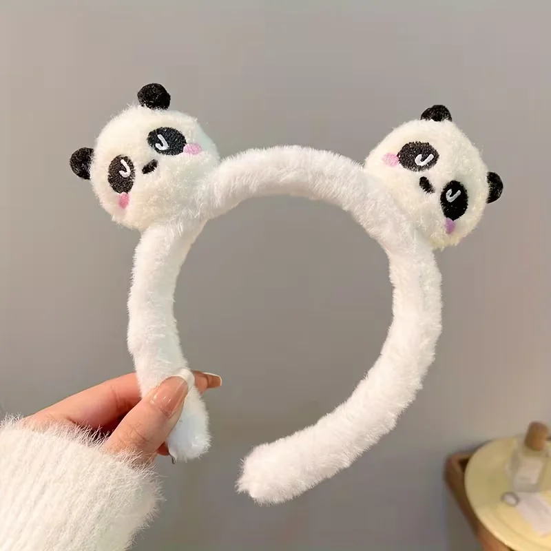 1 Süßes Panda-Plüsch-Haarband, Tier-Haarband, Geeignet für Make-up und Gesichtswäsche – Detail 4