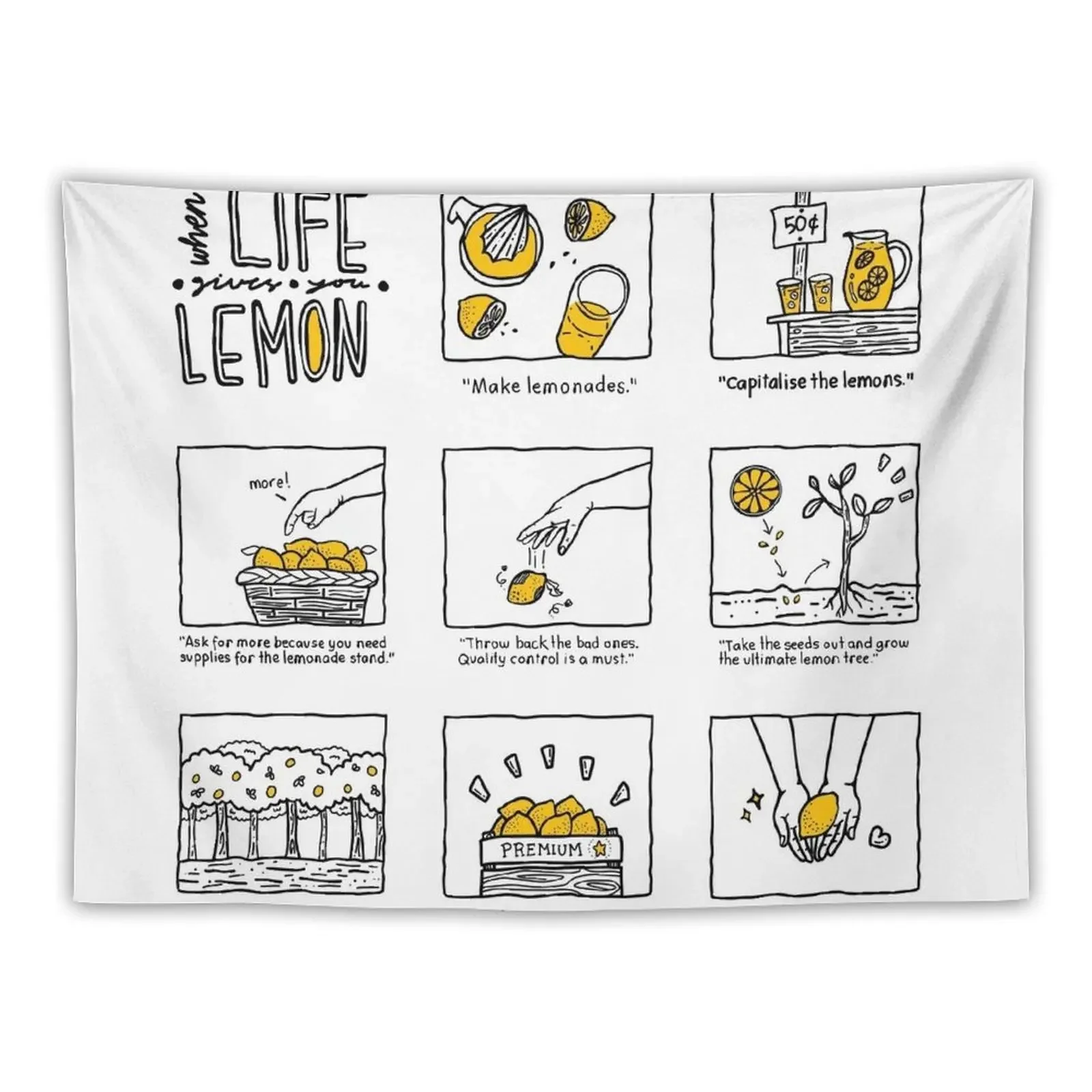 

Lemon Philosophy Tapestry Wall Hangings Decoration Wallpaper Bedroom Tapestry