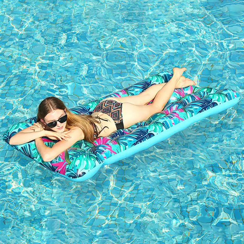 Inflatable Pool Floats Inflatable Lounger Pool Float Large Pool Lounger With Headrest 21 Holes Pool Floatie Water Toys Adult