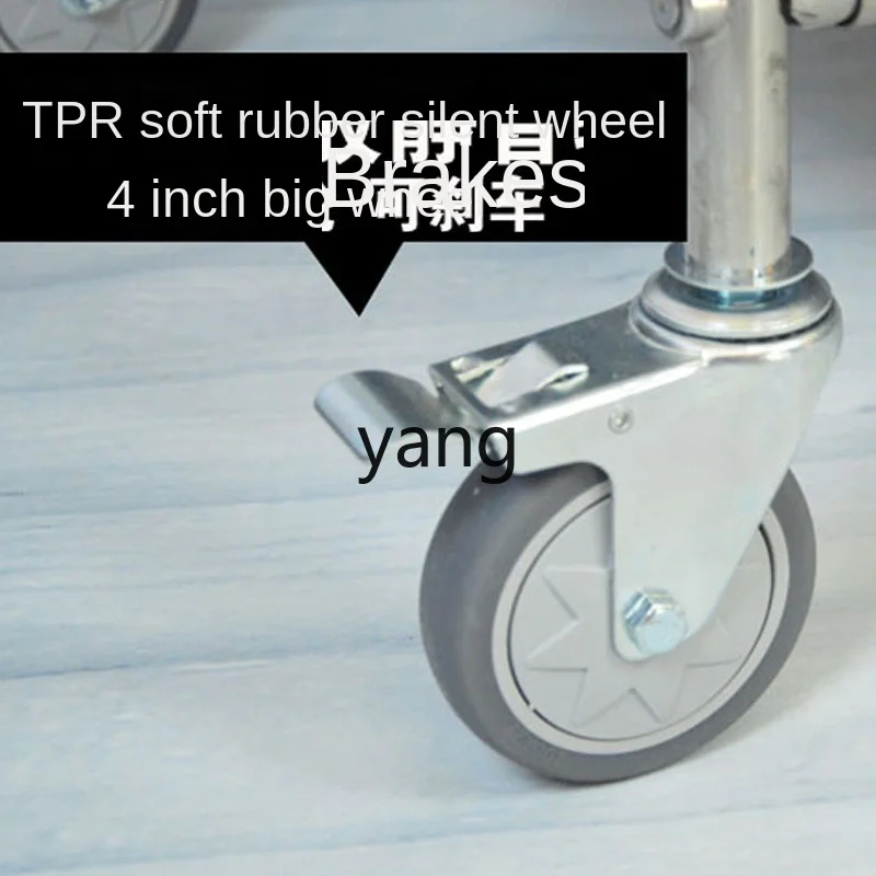 รถเข็นผ้าลินินแบบพับได้ รถเข็นเก็บของสแตนเลส รถเข็นทำความสะอาดโรงแรม