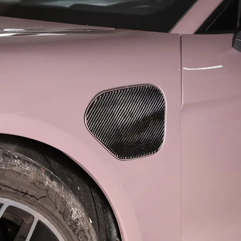 For Porsche Taycan 2019-2024 Soft Carbon Fibre Car Oil Fuel Tank Cap Charge Cover Trim Stickers Car Accessories