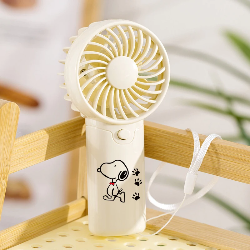 Snoopy summer Portable Hand-held Fan Cartoon Pattern Creative Pocket Small Fan Lightweight Adjustable Cute Handheld Mini Fan