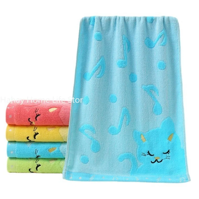 1PC Soft Children Baby Towel Washcloth Feeding Cartoon Cat Cotton Bath Towel for Newborn Infant Handkerchief Shower Face Cloth