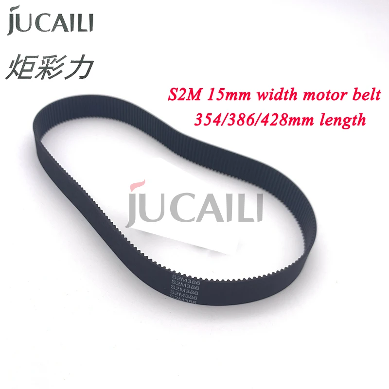 

JCL S2M 15mm Width Timing Motor Gear Belt 354/386/428mm Closed Loop Synchronous Rubber for Pulley