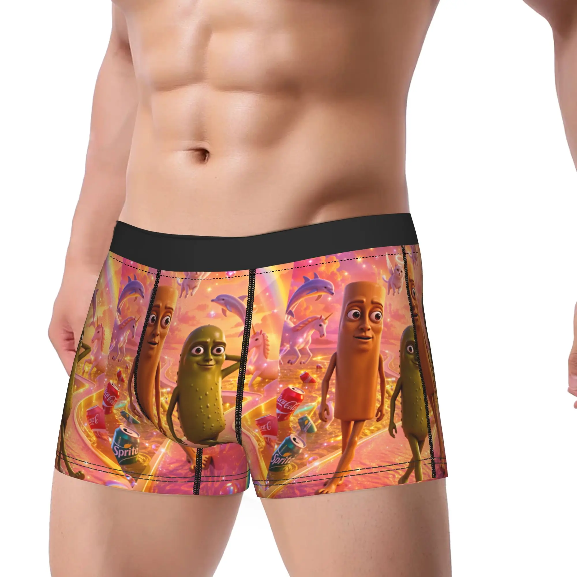 Tung Tung Sahur Pickle Unicorn Dolphin Rainbow Meme Underwear Men Panties Sexy Soft Boxershorts High Quality Shorts Briefs