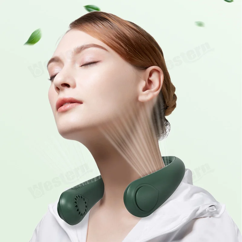 USB يمكن ارتداؤها التبريد البسيطة الشخصية معلقة الفرقة قلادة قابلة للشحن شريط حول ياقة الملابس الخالية من الشفرة معلقة مروحة الرقبة الصالحة للشرب