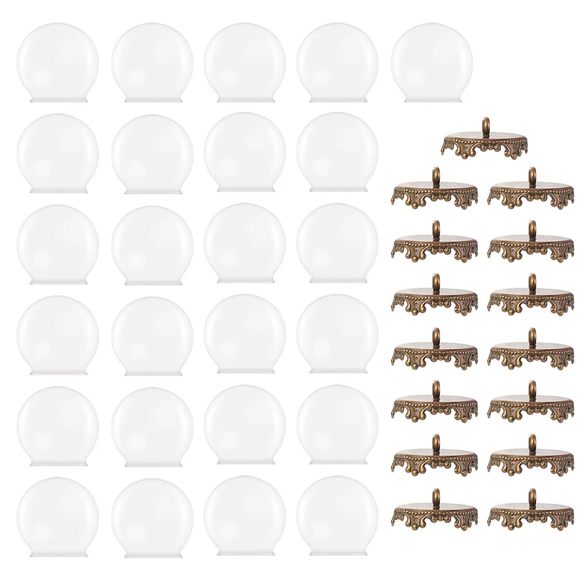 

30 шт. миниатюрных прозрачных стеклянных шариков-подвесок, набор для творчества, полые прозрачные сферы для изготовления украшений, заготовки для шариков-шармов