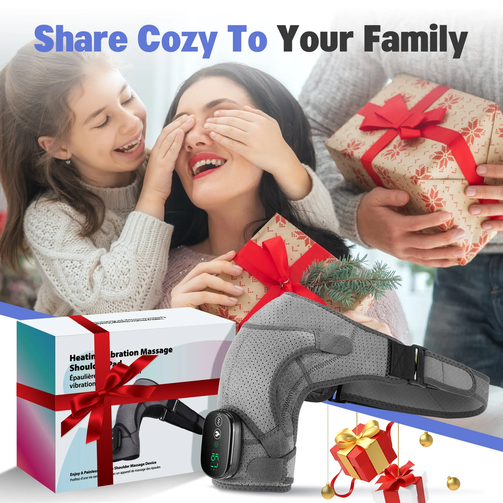 3 in 1 Vibration & Heating Shoulde Massager Blets Warmer Shoulder Hot Compress Massager Pads USB Charge - Image 4