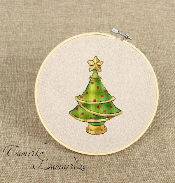 Spruce Christmas Tree 21-22 DIY Needle Work Cross Stitch counted Cross Stitch Kit  28ct 14ct 32ct Metallic cotton aida