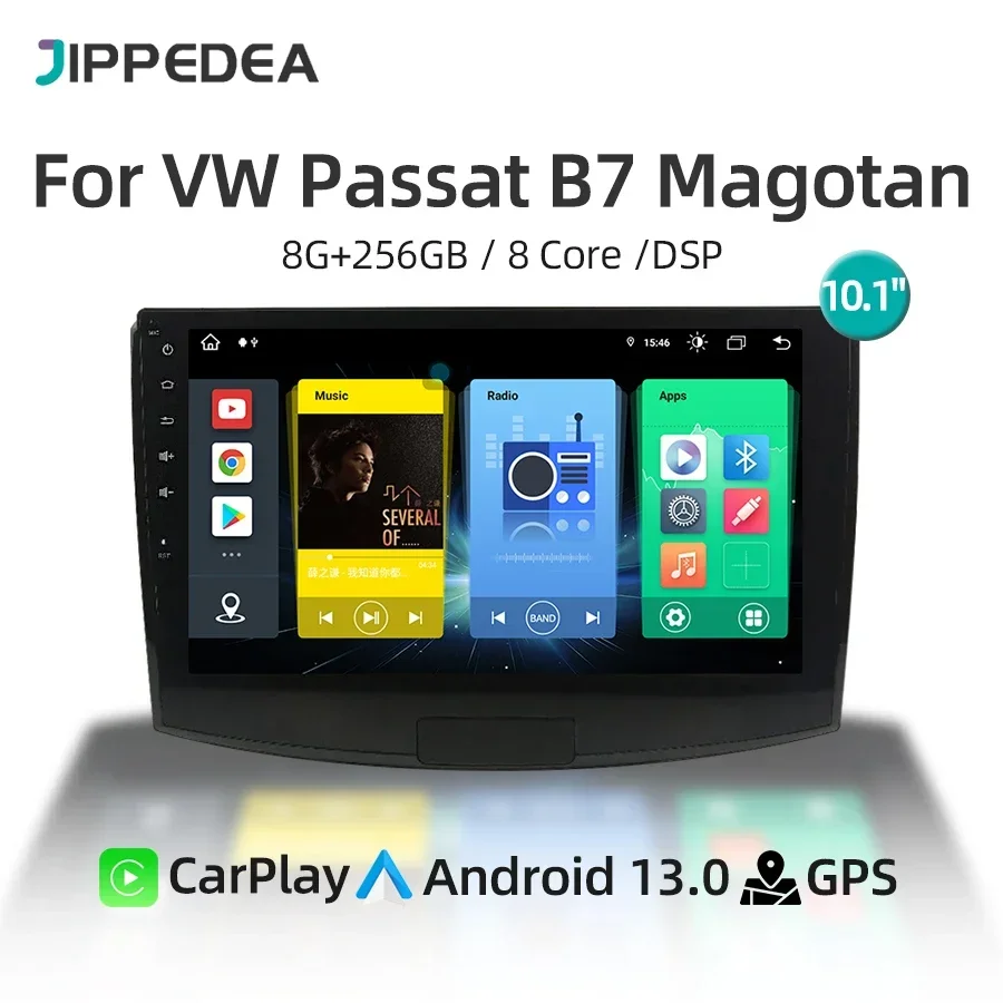 

CarPlay Android 13.0 IPS Автомобильный мультимедийный плеер GPS-навигация 4G WiFi Bluetooth RDS Автомобильное радио для VW Passat B7 Magotan 2012-2016