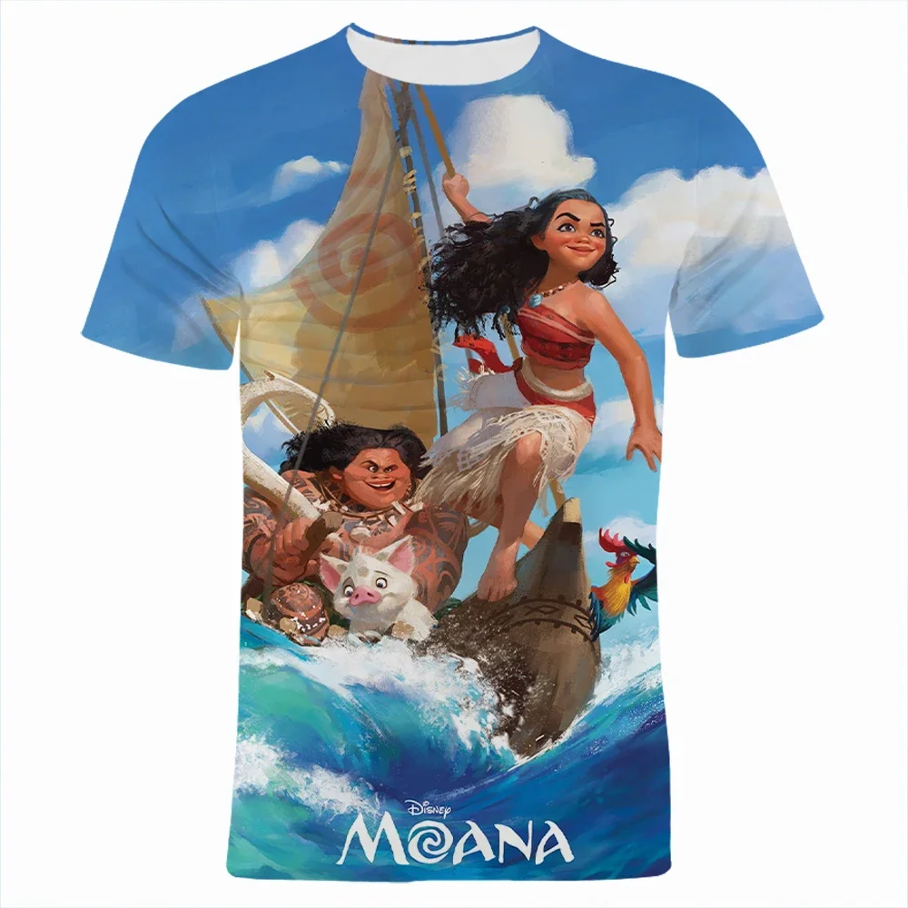 Summer New Disney Moana T-Shirts Cartoon Anime 3D Print Streetwear Men Women Fashion Oversized T Shirt Kids Boys Girls Tees Tops