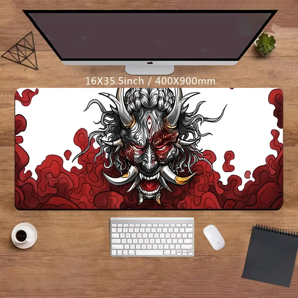 Japan Ghost Mouse Pad Anime Aesthetic Rug Office Carpet Desk Mat 400x900 Gaming Mousepad Gamer Accessories Table Cushion Playmat