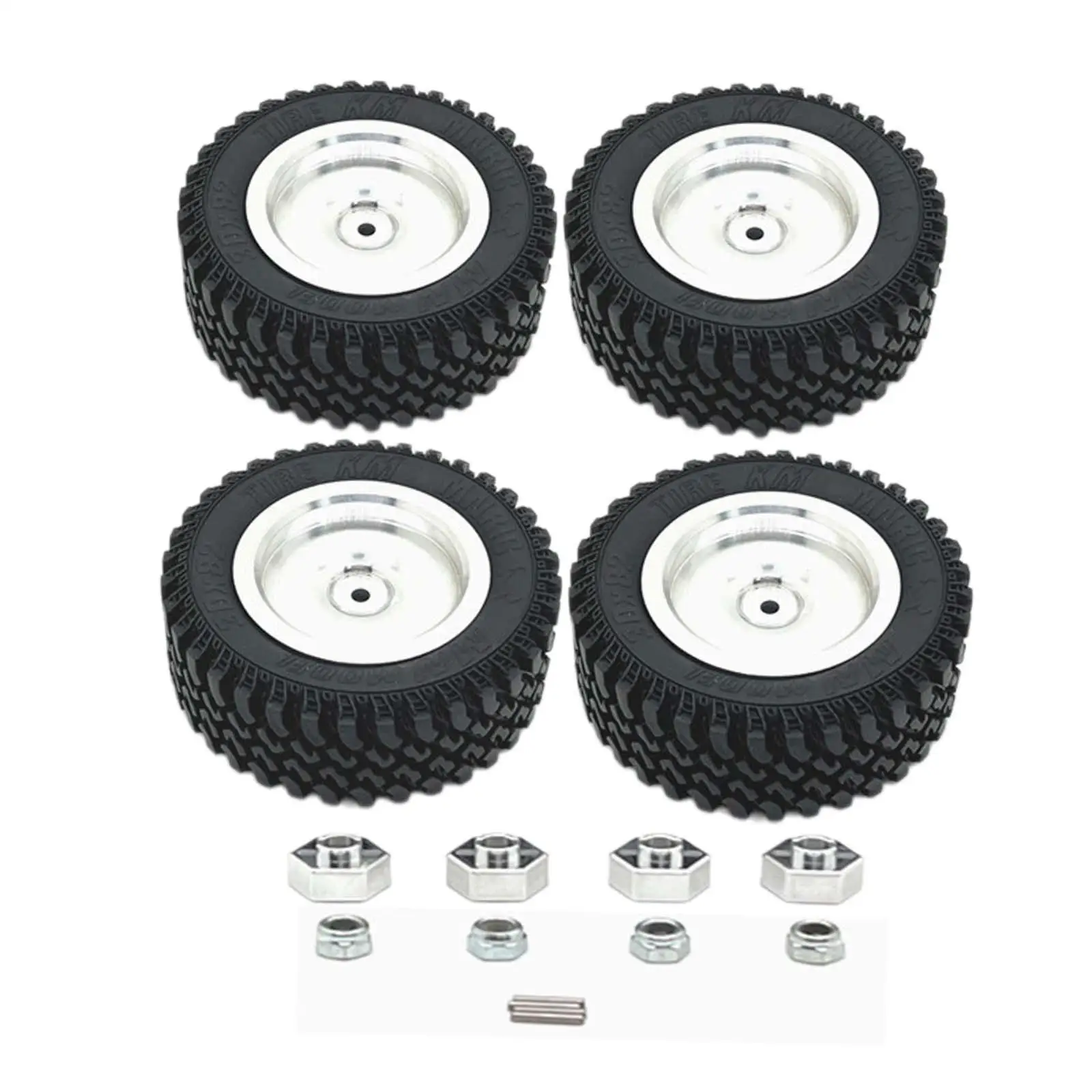 4x RC Wheels and Tires RC Crawler Car Tires Spare Parts Replacement RC Upgrade