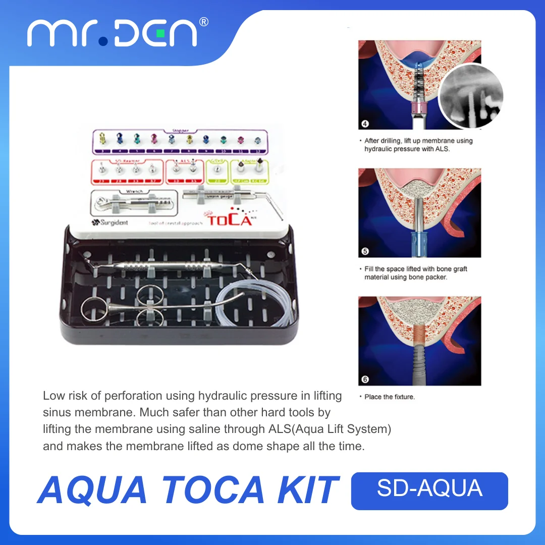 MR DEN Dental Implant Instrument Aqua TOCA Surgical Kit - Sinus Lifting Fits Surgident SD-AQUA High Quality