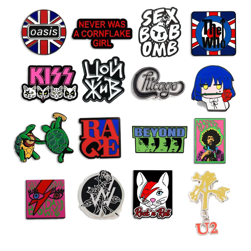 2026 New Rock Band Pin Fashion Music Theme Brooch Pop Singer Badge Fan Collection Jewelry Gift Clothing Accessories Wholesale