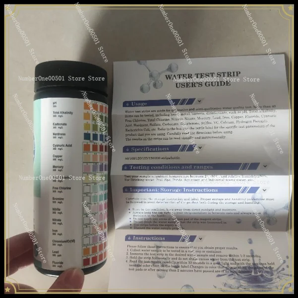 Water Quality Test Strip 16-in-1 Can Test Swimming Pool Water, Bathtub Water, Pond Water, Drinking Water