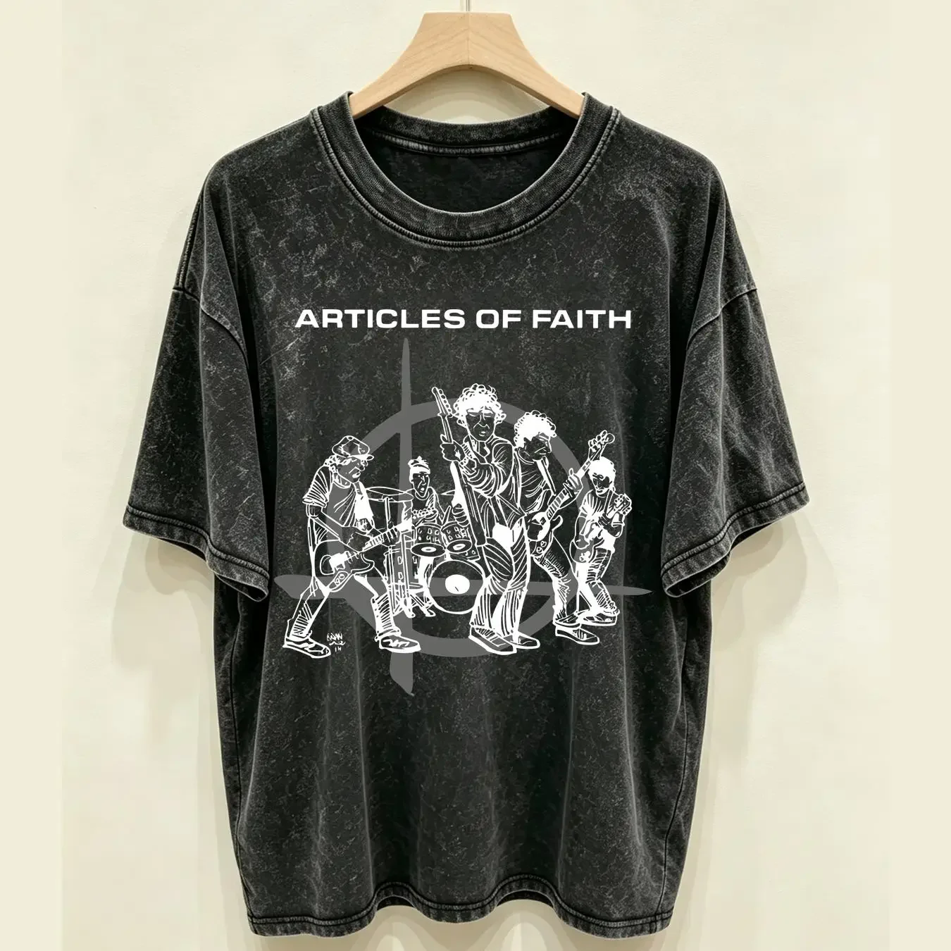 washed T Shirt Articles Of Faith hardcore punk band gift for rock fan unisex TE5783 vintage Washed Unisex Stretched
