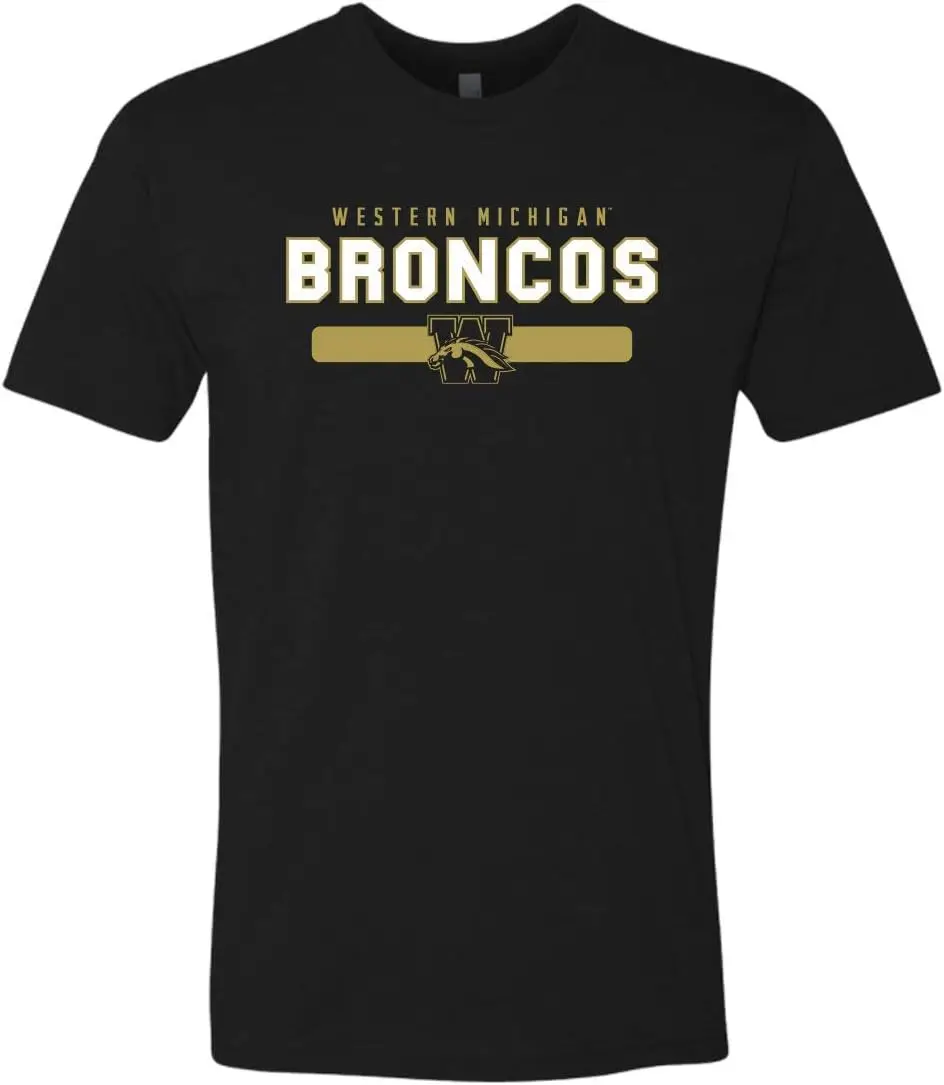 | Premium Western Michigan Broncos Two Color T-Shirt WMU Logo Apparel Mens/Womens T-Shirt