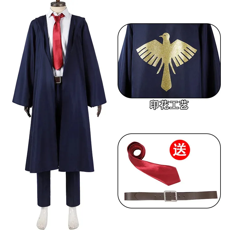 2025 Mashle Magic and Muscles Mash Burnedead Cosplay Costume Wig Trench Black School Uniform Men Anime Outfit view 2