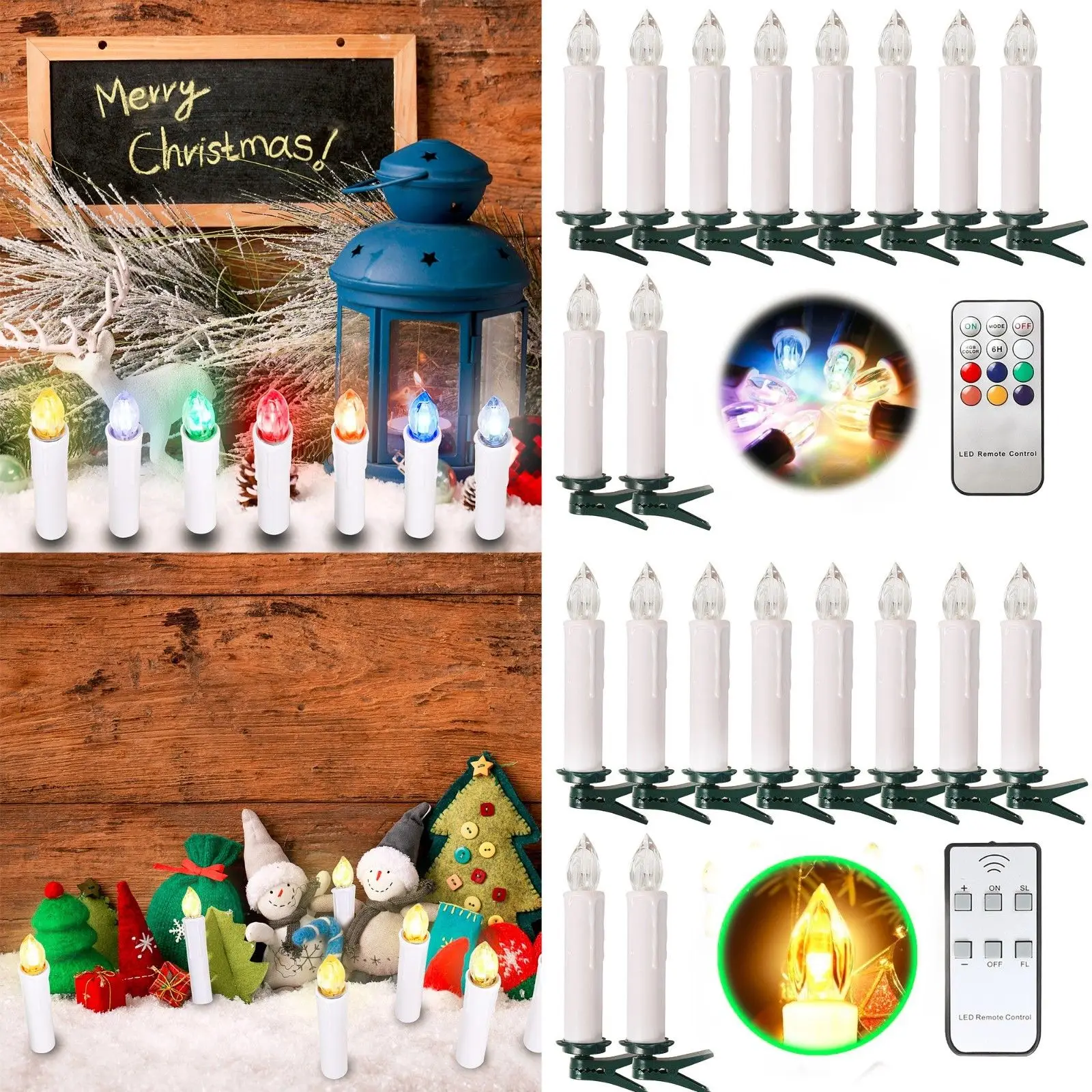 

10 Pcs LED Christmas Light Birthday Shaped Tree Outdoor Decorations Lamp Taper Lights Electronic