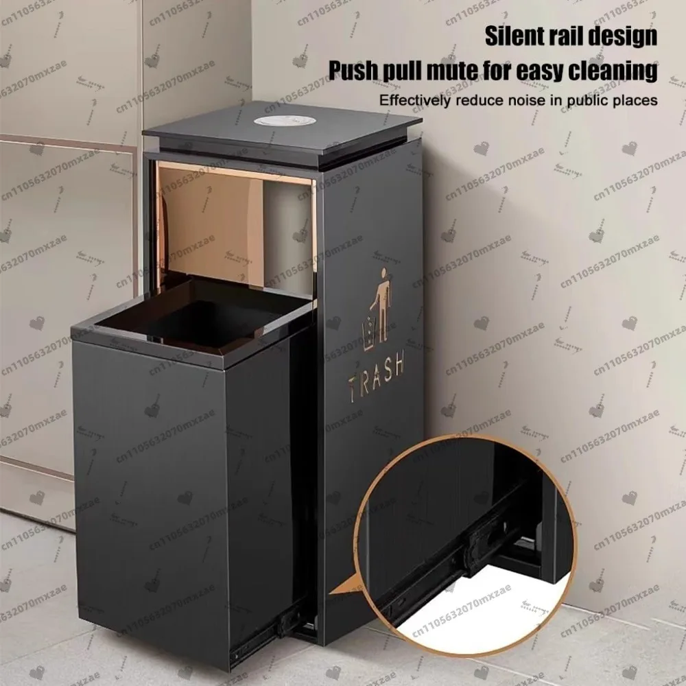 سلة المهملات التجارية الخارجية، سلة المهملات الداخلية والخارجية المصنوعة من الفولاذ المقاوم للصدأ مع غطاء، للمكتب ومدخل مصعد المطعم