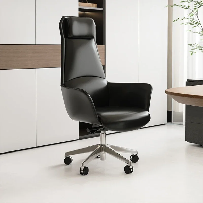 High Back Luxury Leather Office Chair Study Swivel Computer Armchair Office Chair Comfy Sillas De Escritorio Salon Furniture