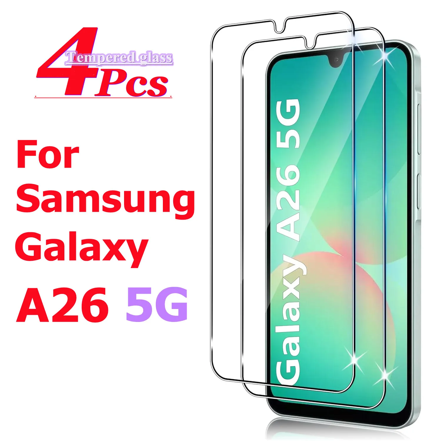 

1 to 4Pcs For Samsung Galaxy A26 5G (6.7") tempered glass screen protector