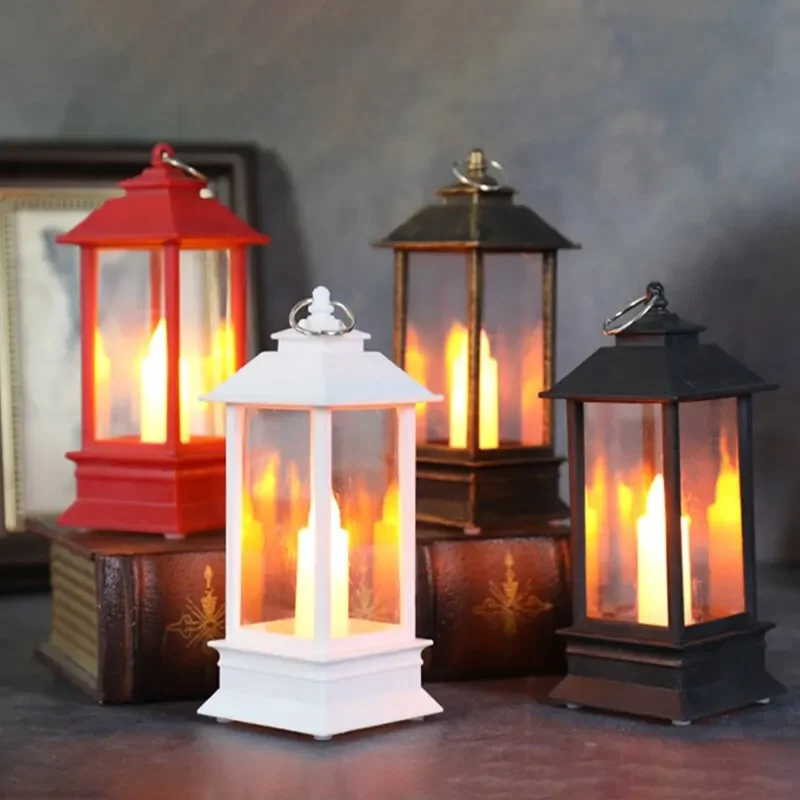 Creative Home Halloween Atmosphere Small Night Light Christmas LED Light Bedroom Bedside Christmas Decoration Retro Candle Lamps