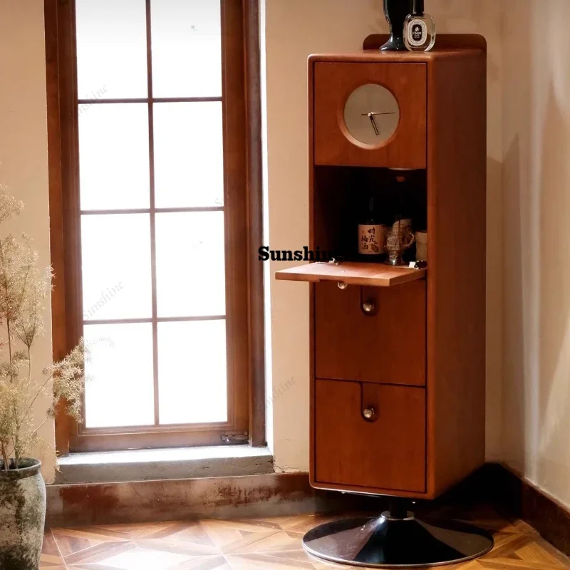 

Напольный вращающийся книжный шкаф из массива дерева в скандинавском стиле, маленький книжный шкаф FT