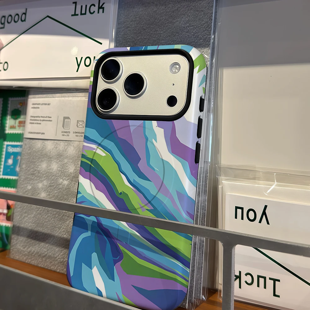 Pastel Abstract Wave Art Phone Case For Magnetic Phone Case for IPhone 17 16 15 14 Pro Max Plus Single Double-layer tough Case view 6