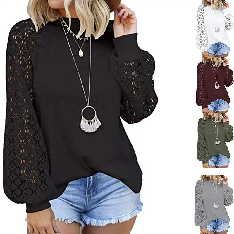 

Lace Patchwork Long Shirt for Women Gentle Style Winter Collection 2016 No Brand Registered Trademark Other Fabric Regular Sl...