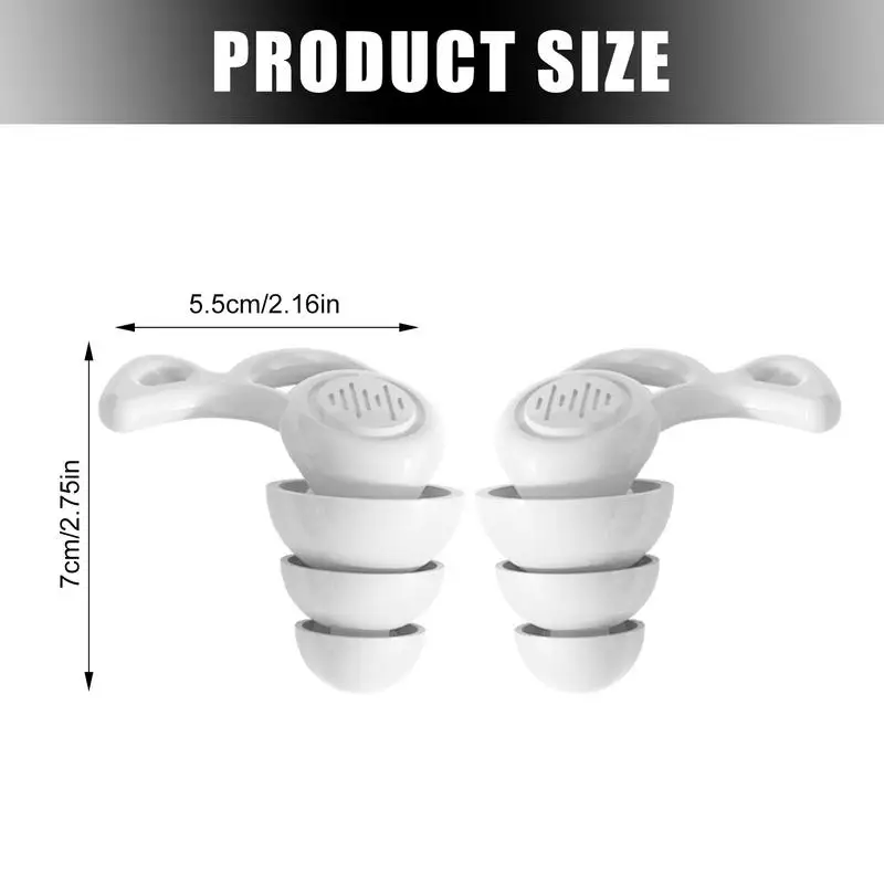 Anti Noise Silicone Tampões Reutilizáveis, 3 Camadas, Impermeável, Tampões de Ouvido para Dormir, Mergulho, Surf, Conforto Macio, Protetor de Ouvido