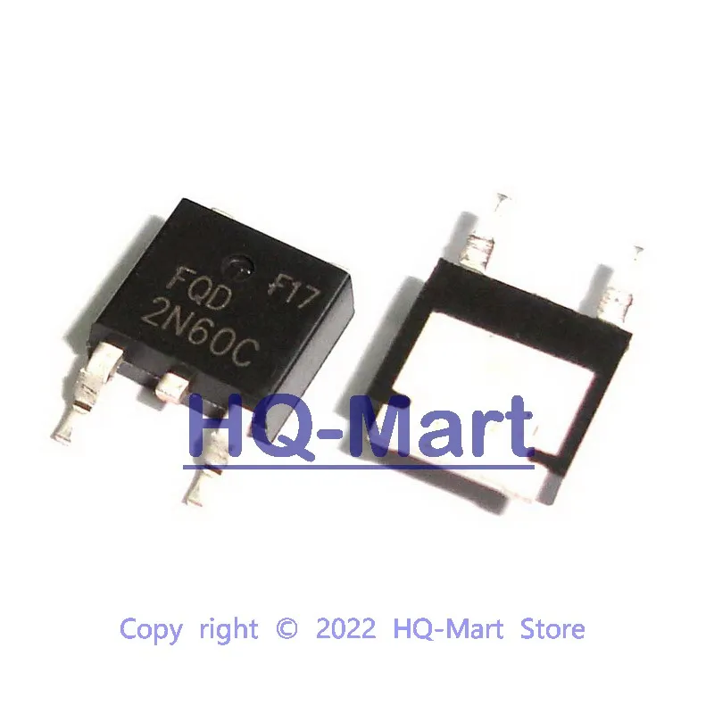 10 PCS FQD2N60C TO-252 FQD 2N60C 2N60 SMD 600V N-Channel MOSFET Transistor