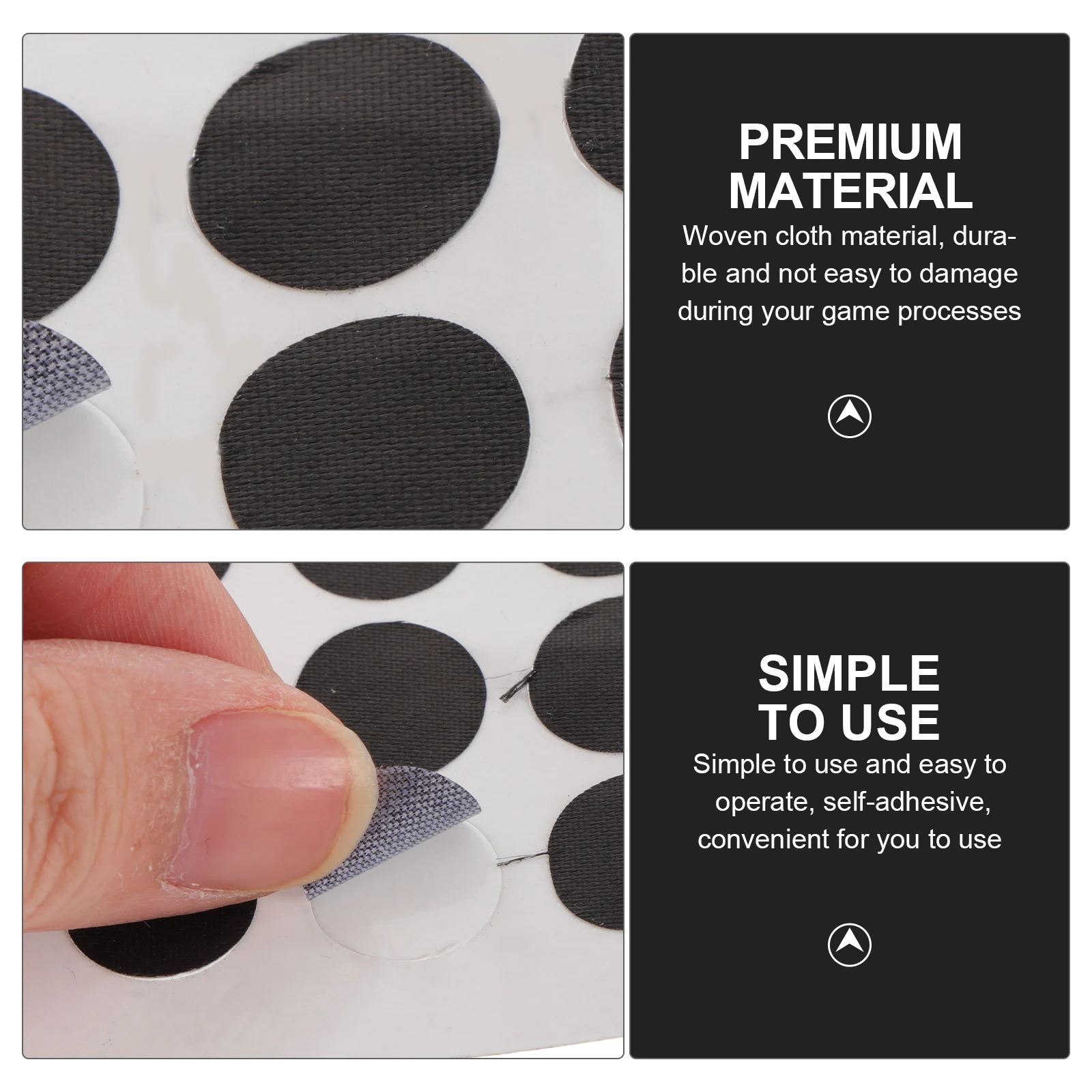 

2 Sheets Billiard Table Black Dot Marker Dots Compact Size Woven Cloth Durable Snooker Accessories Pool Tennis Position Dot