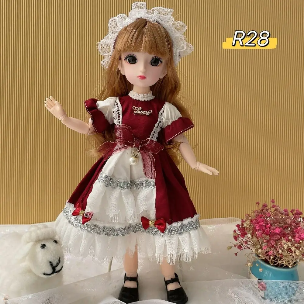 1 Set Attractive Eyes 30cm Bjd Doll with Clothes Long Hair Elegant Princess Dress Up BJD Dolls With Wig Make Up Anime