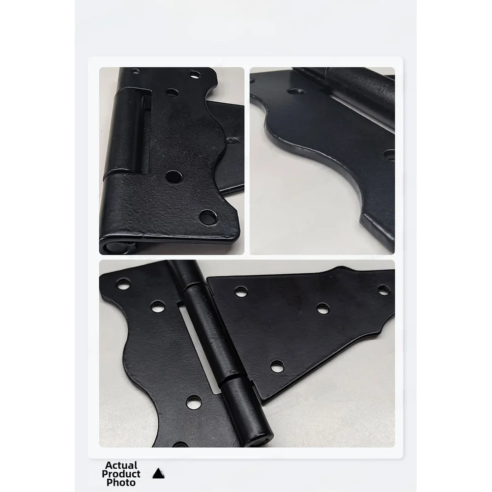 Rust Resistant Iron Hinge 125.2mm x 160mm for Garden Fence Outdoor Entry PVC Wood Door Applications Spray Treated