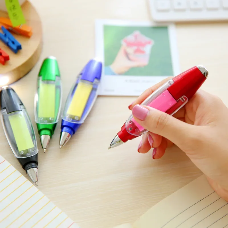 多機能ホルターボールペン付箋ライトストリップ懐中電灯文具 3in1 カラフルな文字列学用品