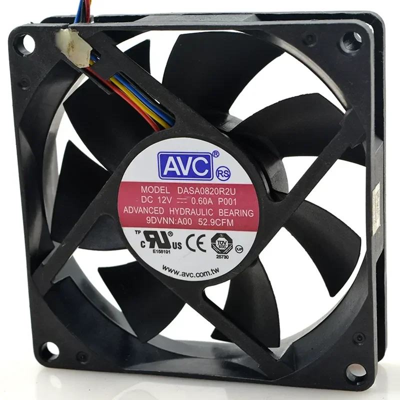 for AVC DASA0820R2U 12V 0.60A 8020 8CM Large Air Volume CPU Temperature Control Chassis Cooling Fan