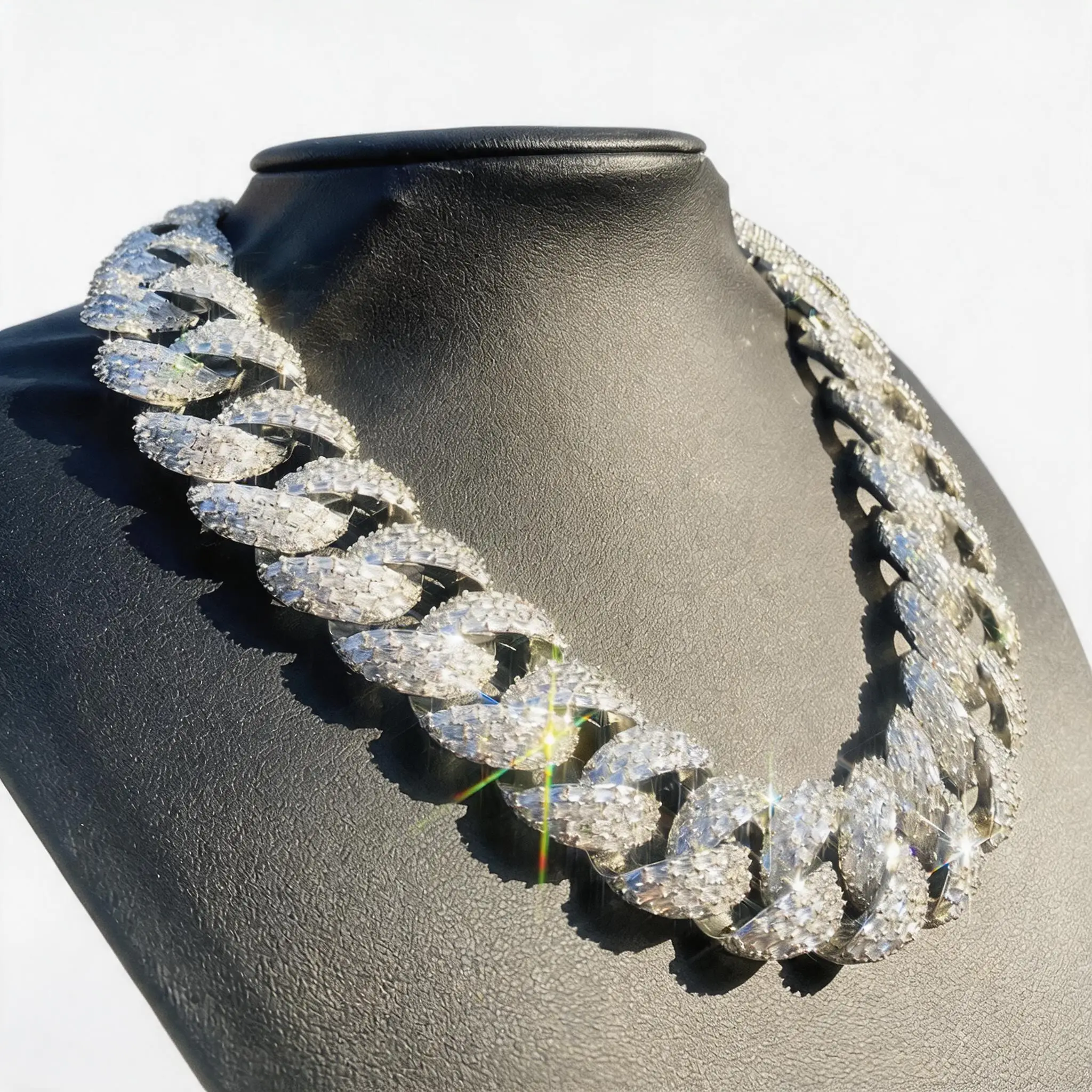 

25mm Baguette Cuban Link Chain Men 5A CZ Gold Plated Hip Hop Jewelry Special Clasp