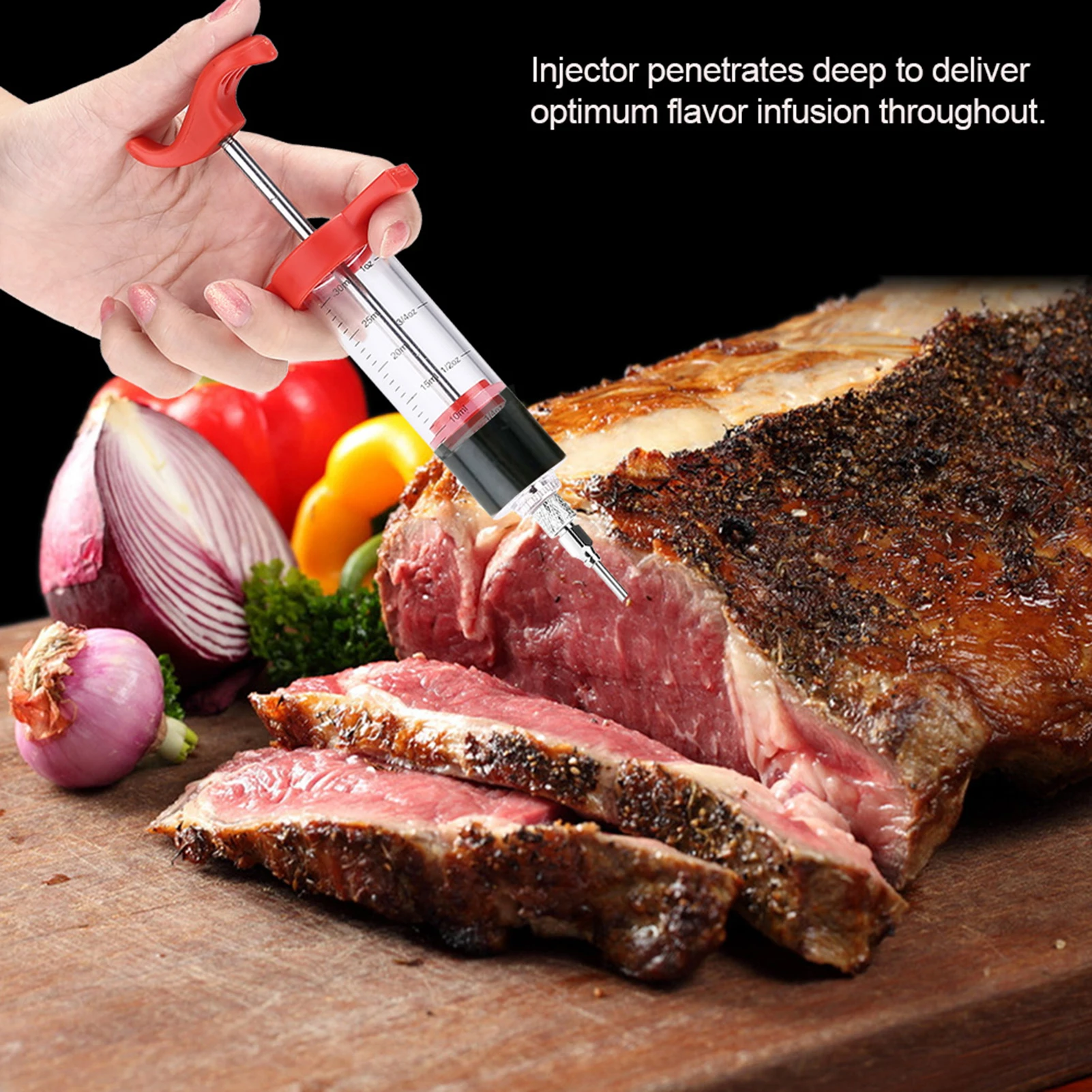 

Meat Marinade Injector, Cooking Syringe Needle, BBQ Flavor Injector for Optimal Flavor in Brisket, Lamb, and Duck