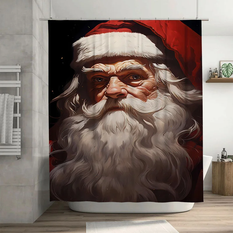 

Tuniu Химерная занавеска для душа Санта-Клауса Забавный рождественский праздничный декор Праздничный набор для ванной комнаты Милый праздничный подарок Уютный домашний акцент