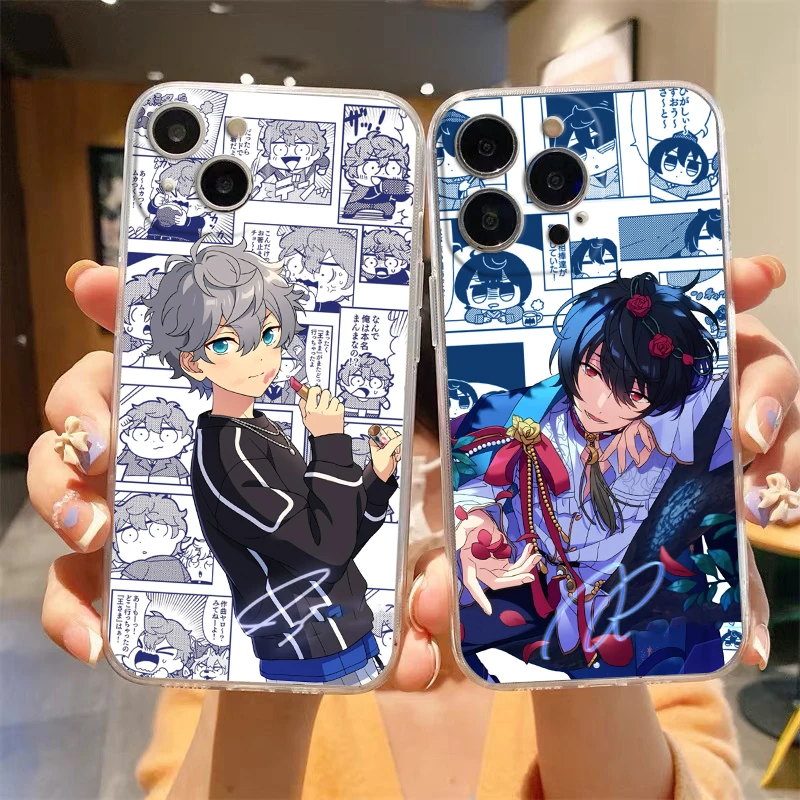 Funda de teléfono transparente Anime Ensemble Stars para iPhone 15 14 13 12 mini 11 Pro Max XS X XR SE 7 8 Plus cubierta suave de borde recto