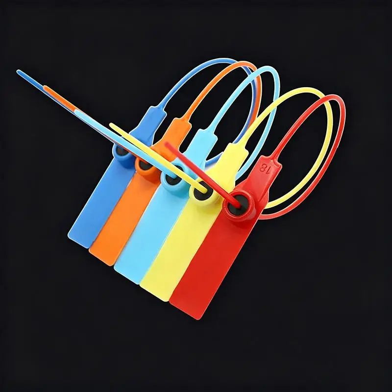 100PCS Anti-Theft Wire Seals 28cm Label Anti-Counterfeiting Tag With Number Disposable Plastic Seals Self-Locking